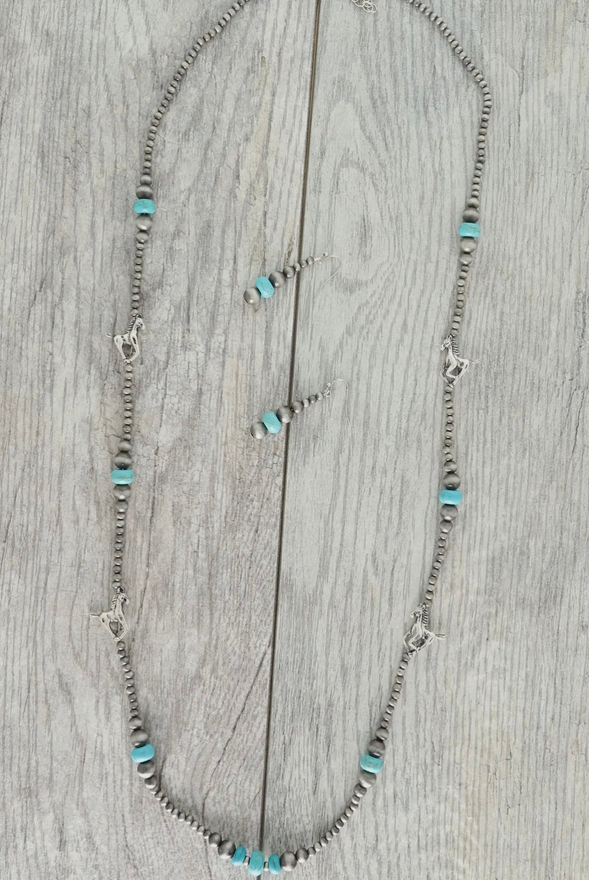 Western Necklace Set with Horses