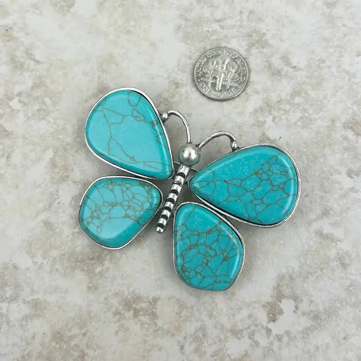 Turquoise Butterfly Brooch