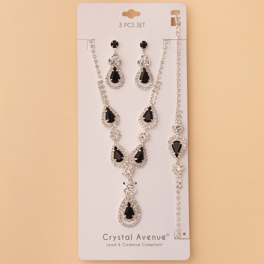 Crystal & Black Jewelry Set