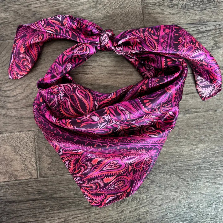 Dark Pink Silk Wild Rag