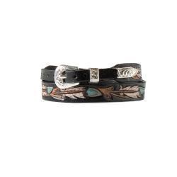 Hand Painted Hatband with Feathers