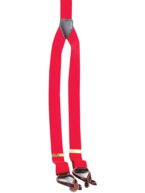 Red Nylon Suspenders for Old West Trousers