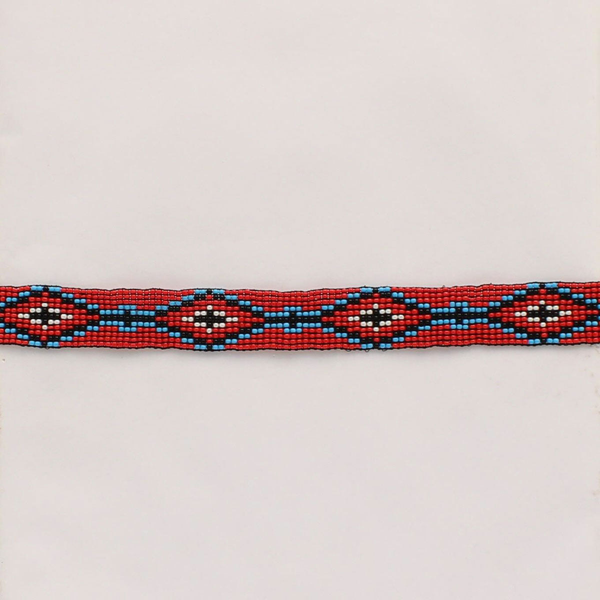 Stretch Beaded Hatband - Red