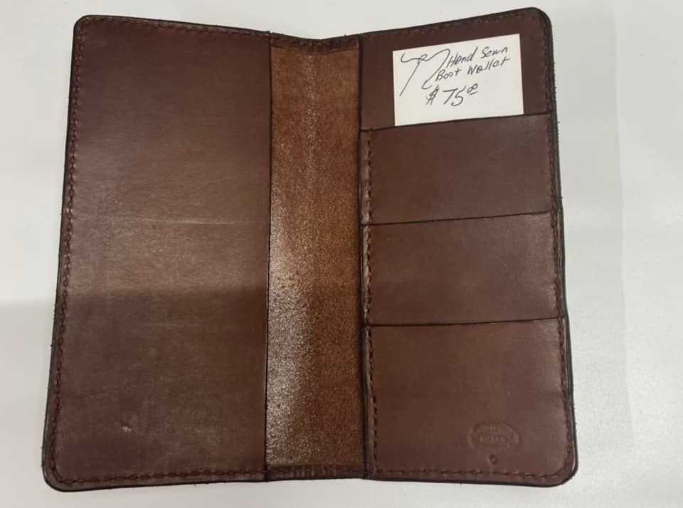 Hand stitched Leather Boot Wallet