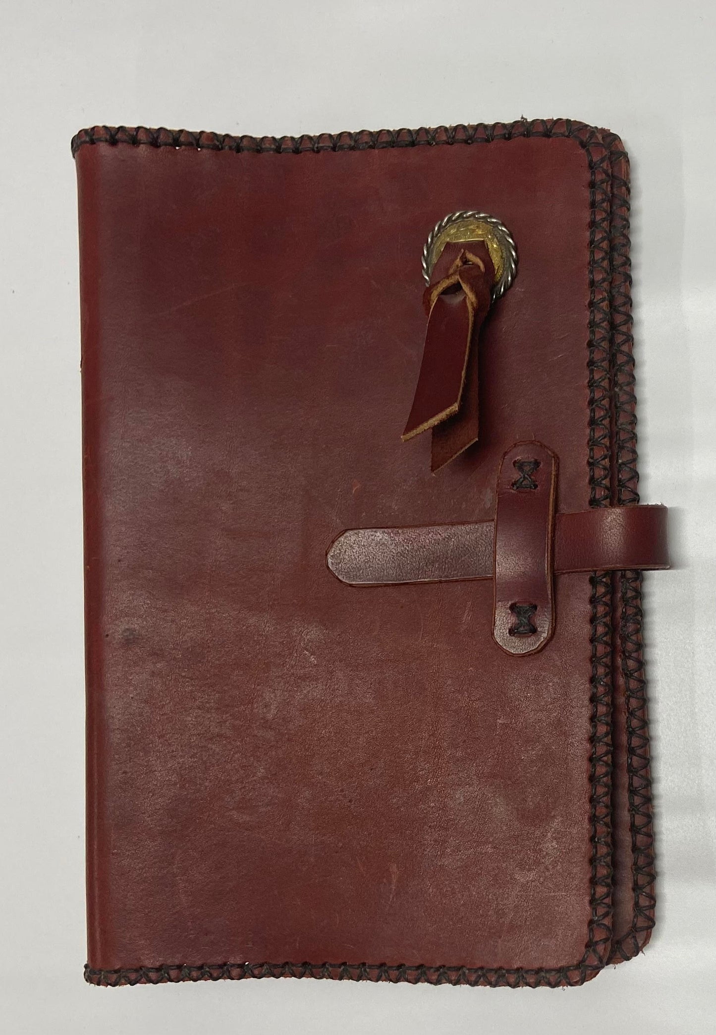 Hand Sewn Latigo Bible Cover with Concho