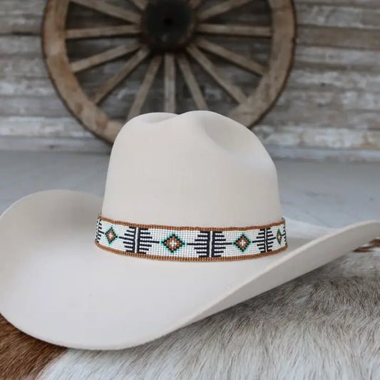 Beaded Hat Band 1" (hat not included)