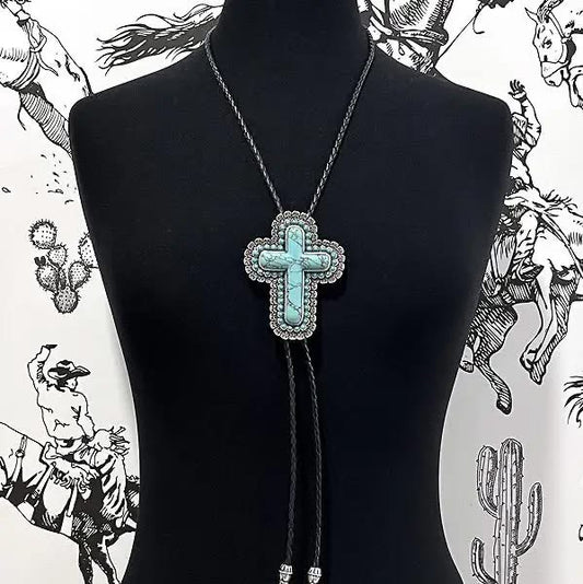 Large Turquoise Cross Bolo