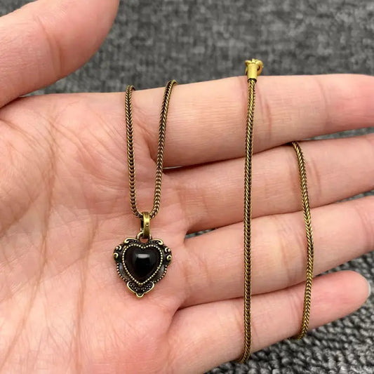 Black Agate Charm Necklace