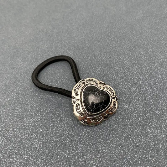 Black Heart Pony Tail Holder