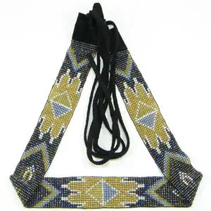 Black & Gold Beaded Hatband