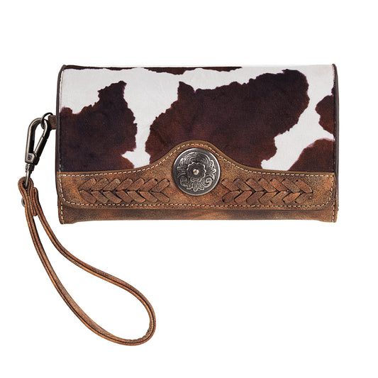 Clutch Wallet with Cow Print