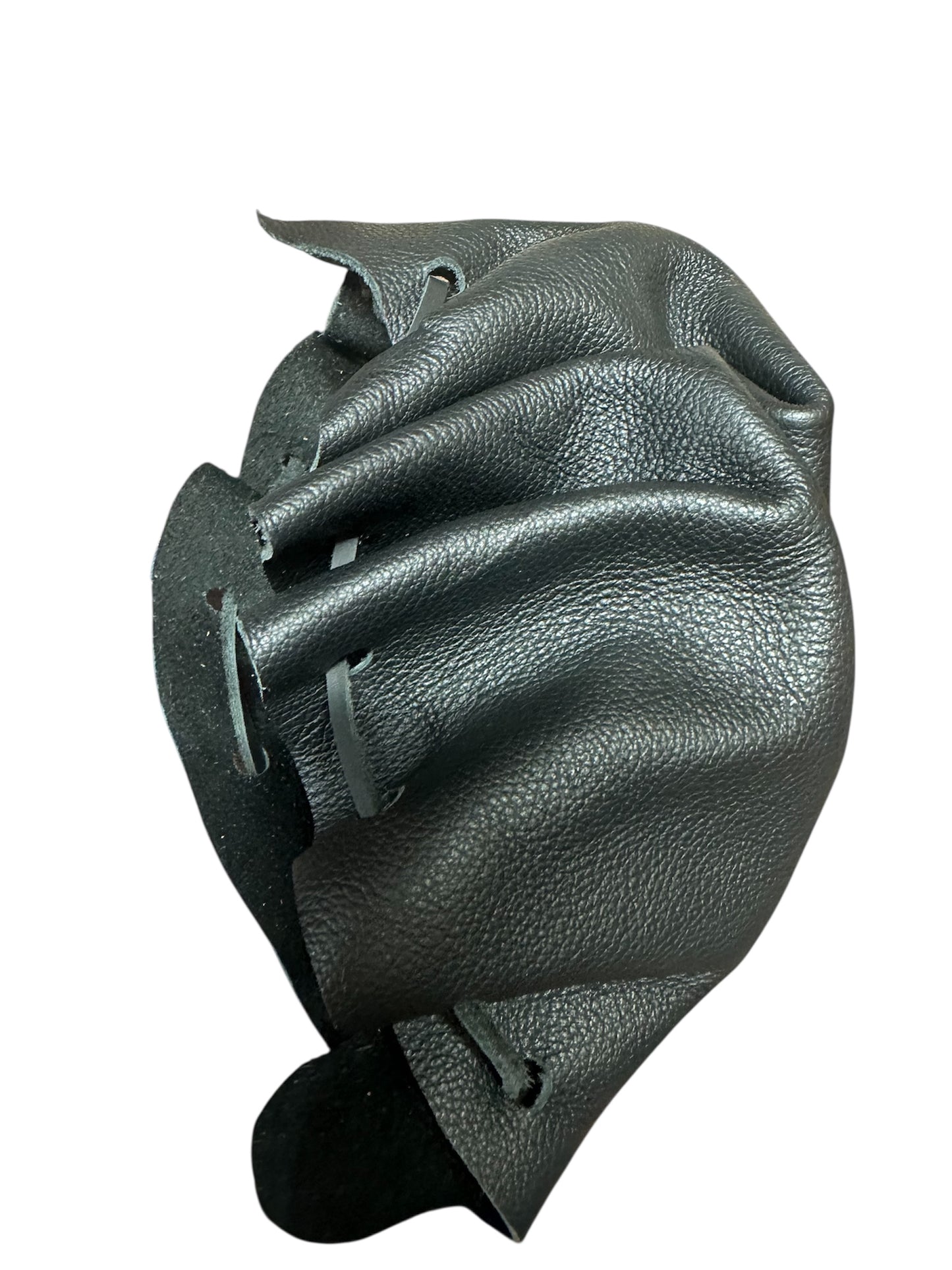 Black Leather Brass Bag