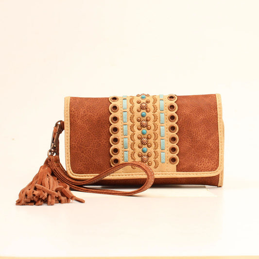 Clutch Wallet with Turquoise Trim