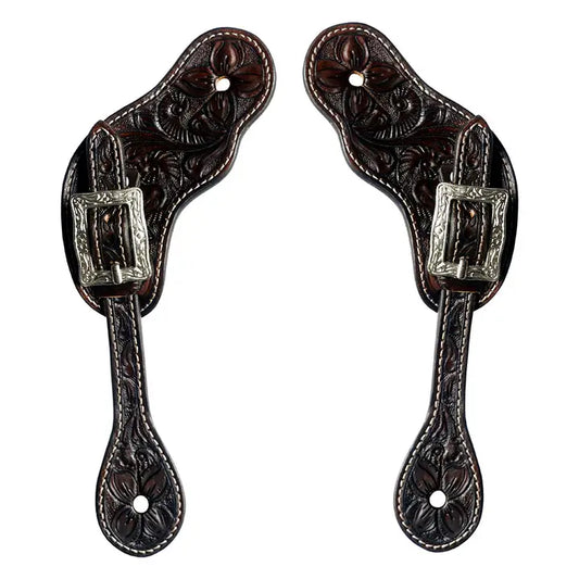 Dark Oil Spur Straps with Buckles