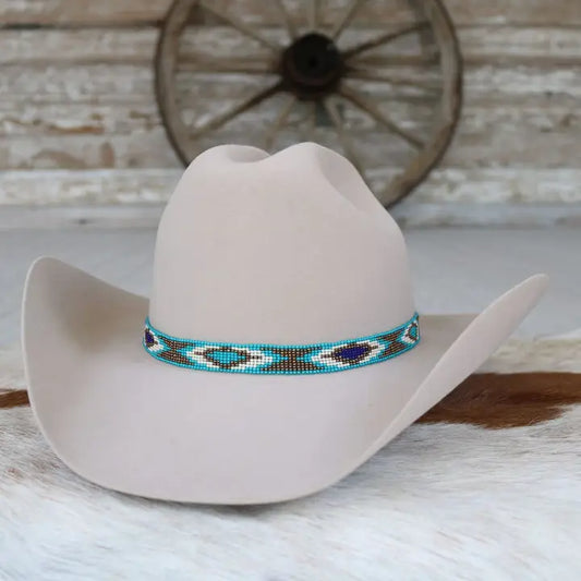 Turquoise Beaded Hatband (hat not included)