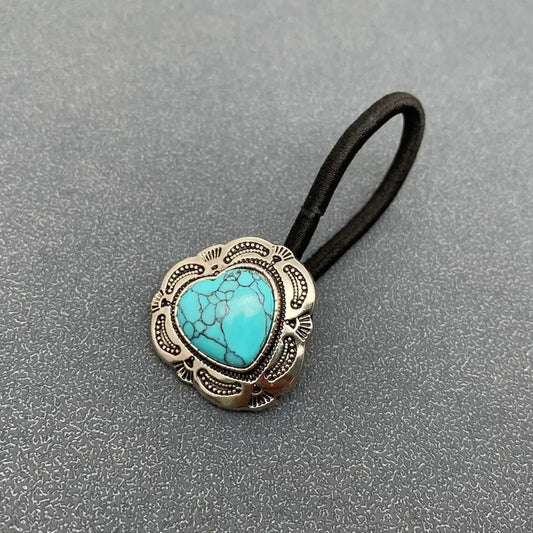Turquoise Heart Pony Tail Holder