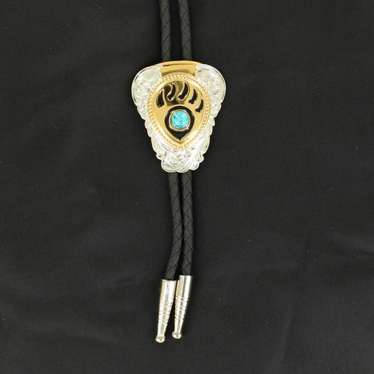 Bear Claw Bolo with Turquoise Stone