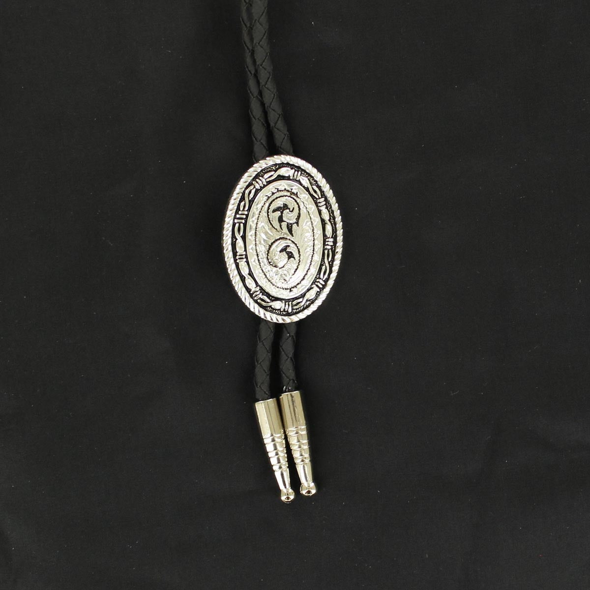 Bolo  Silver with Black Barbed Wire