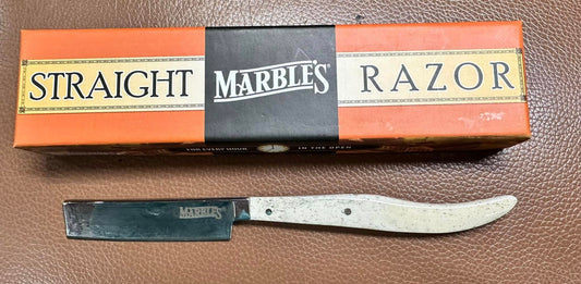 Marbles White Bone Handle Straight Razor