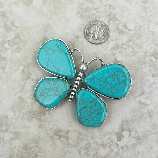 Turquoise Butterfly Brooch
