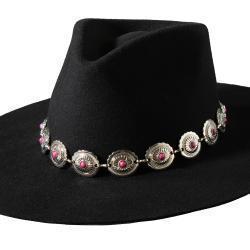 Chain Hatband with Pink Stones in Conchos (hat not included)