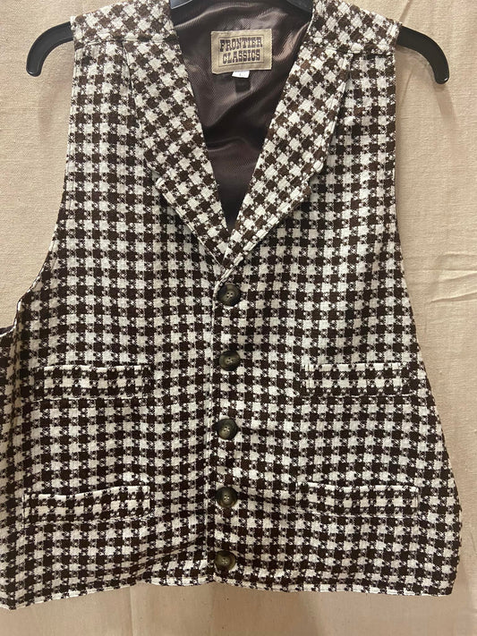 Frontier Hounds tooth Print Vest Large