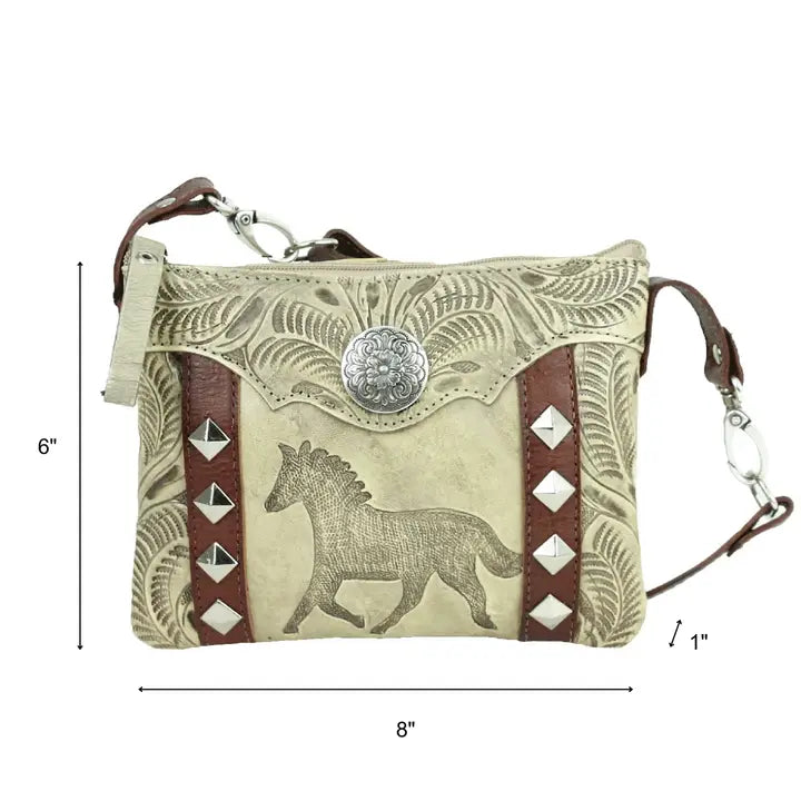 American West Crossbody Purse with Horse