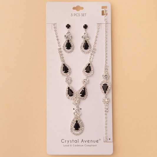 Crystal & Black Jewelry Set