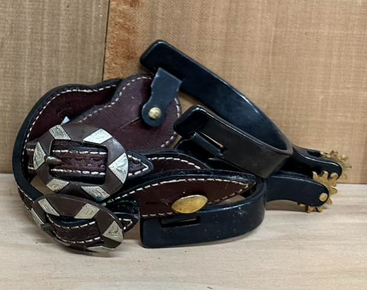 Black Steel Kids (youth) Spur Set