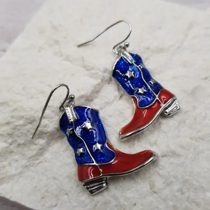Patriotic Boot Earrings