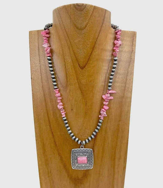 Pink Beaded Necklace