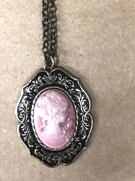 Pink Cameo Necklace