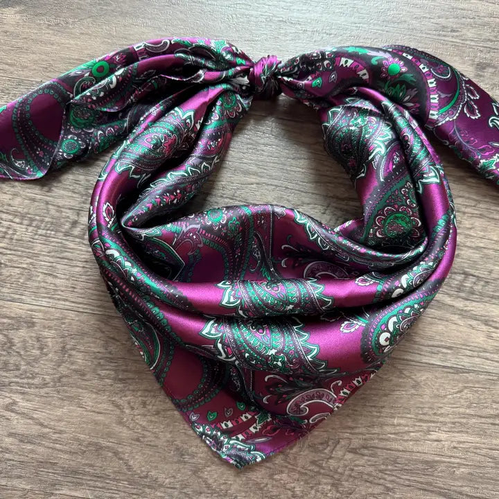 Silk Purple Paisley Wild Rag