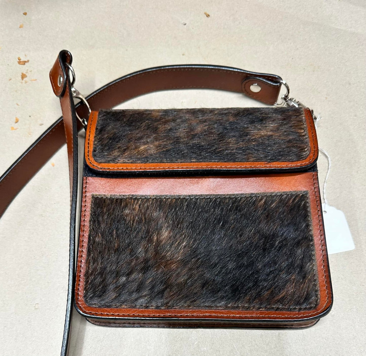 Small Crossbody Leather Purse with Hair Front & Flap