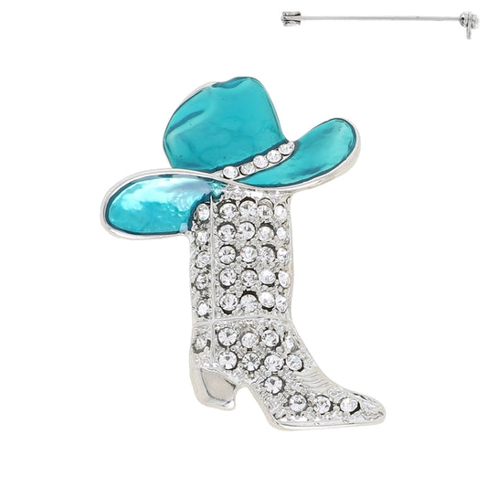 Turquoise Hat Bling Boot Pin