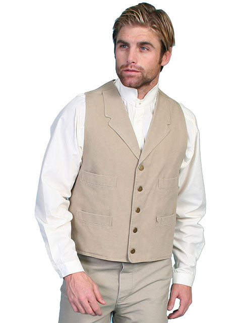 Scully RW041 Canvas Vest - Sand