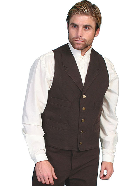 Scully RW041 Canvas Vest - Walnut