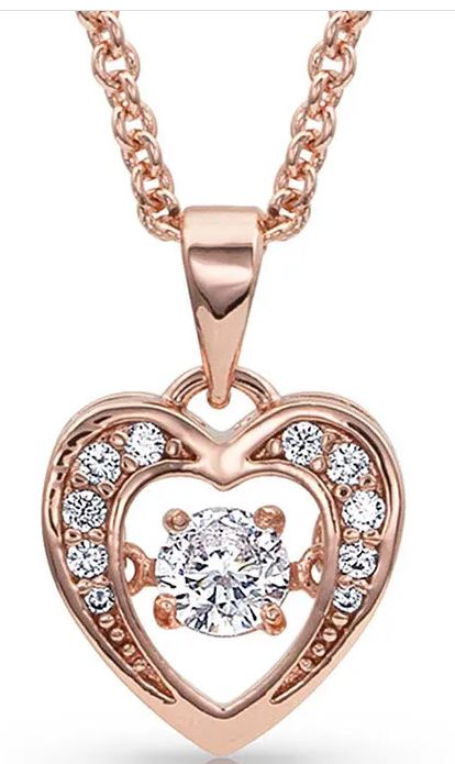 Montana Silversmiths Rose Gold Heart Necklace