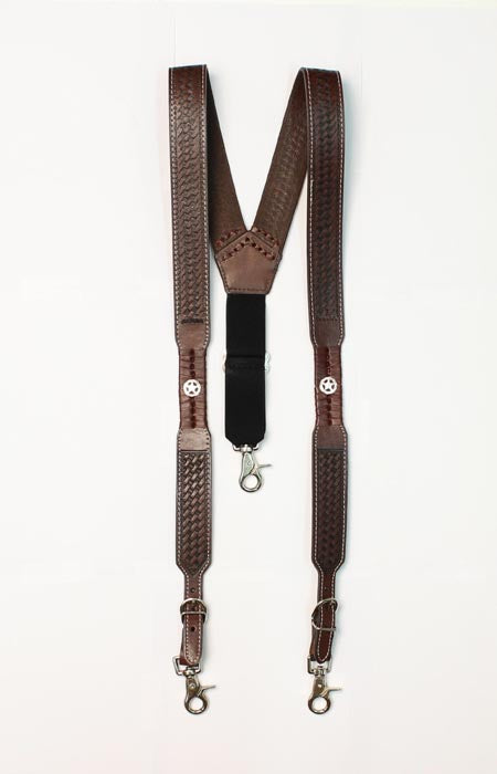 Sorrell Leather Suspender with Texas Star Concho