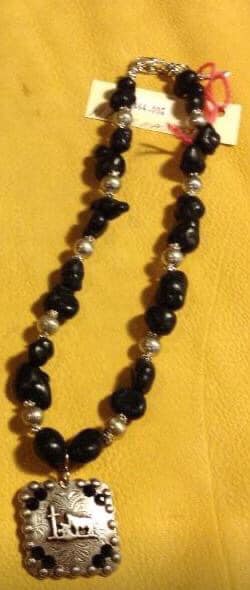 Beaded Necklace with Praying Cowboy Pendant
