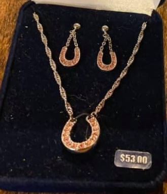 Montana Silversmiths Pink Horseshoe Jewelry Set - Discontinued