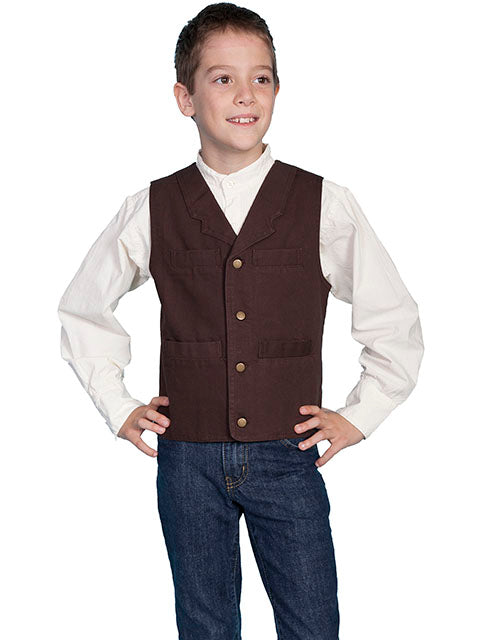 Scully Kids Canvas Vest - Walnut